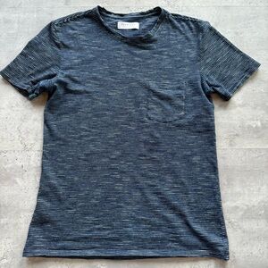 Everlane Navy White Striped Cotton Pocket Tee, Size XS